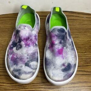 OOFOS Oomg Eezee Low Womens Size 6 Shoes Pink Blue Tie Dye Slip On Recovery NEW